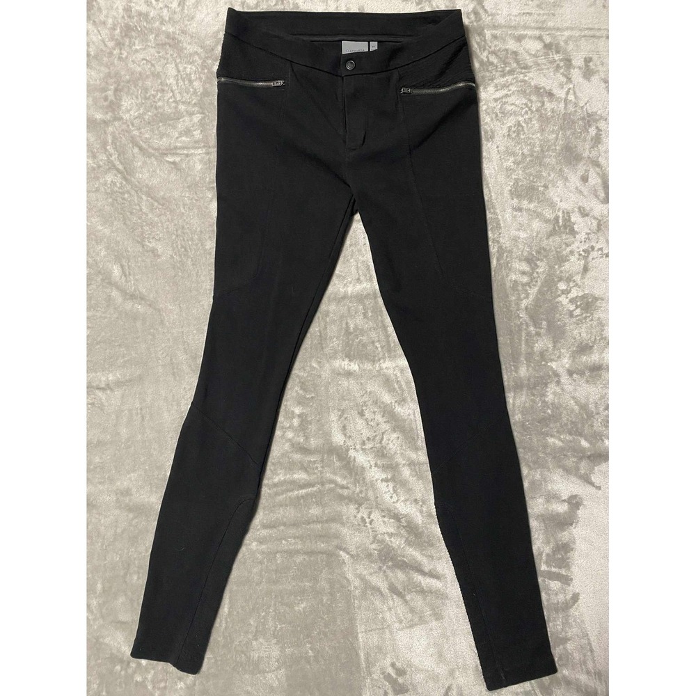 Athleta‎ Black Skinny Ponte Pant 8T Trousers Zipper Pockets